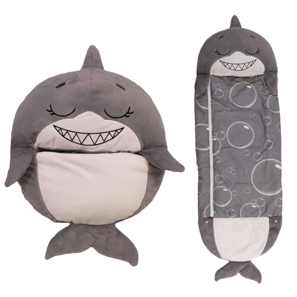 Happy Nappers Grey Shark, Sleeping Bag & Pillow NEW Medium 54 IN x 20 IN NEW - Picture 1 of 6
